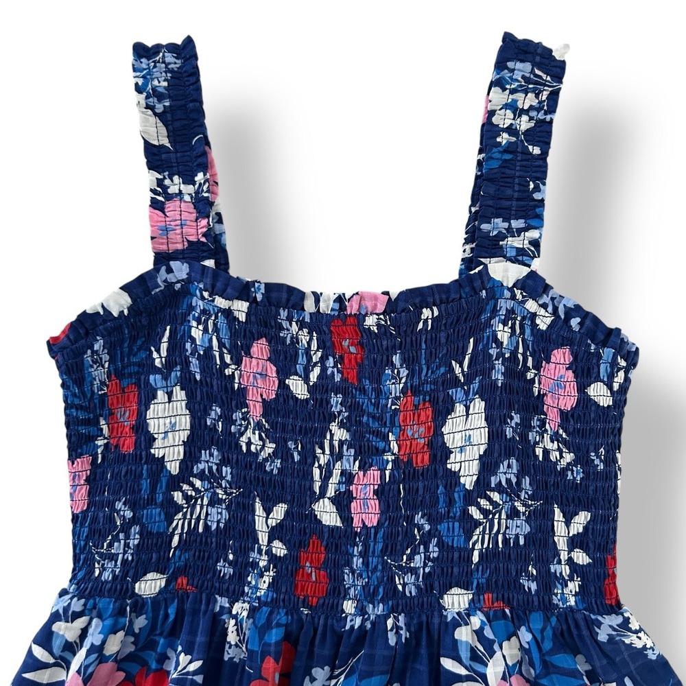 Draper James Women's Small Blue Multicolor Smocked Bodice Sheath Midi Dress NWOT - Picture 7 of 15